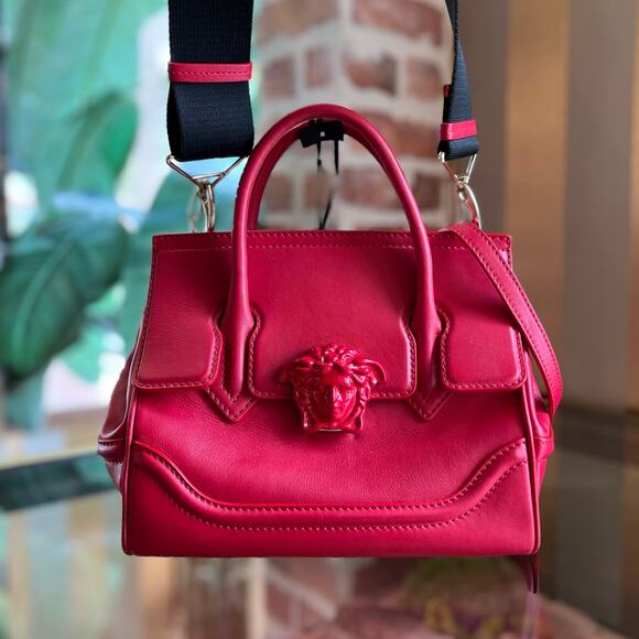 VERSACE Palazzo Empire Medium Red Top Handle Bag - Picture 1 of 16